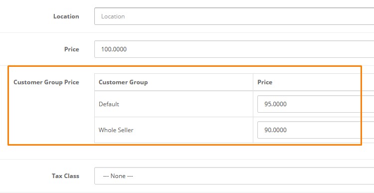 Customer Group Price